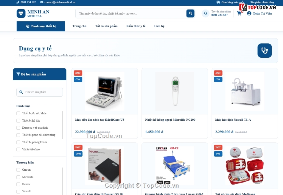 website,web dụng cụ y tế,web bán dụng cụ